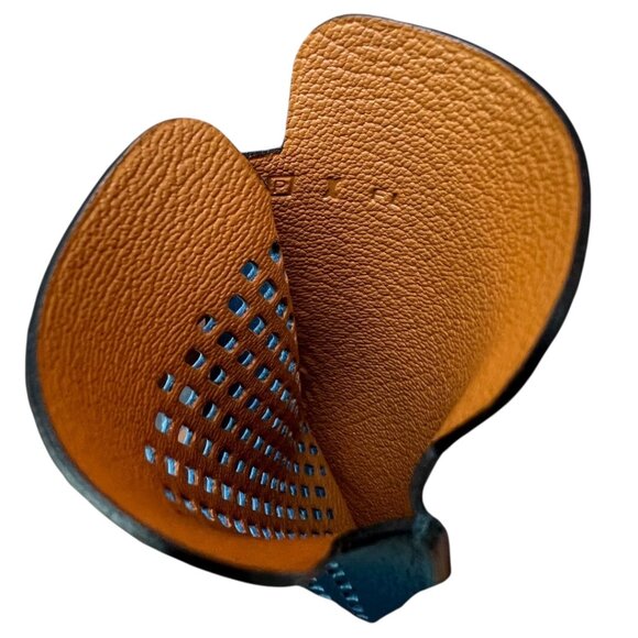 Hermes Swift Chevre Calfskin Leather Blue Credit Card Drivers License Wallet - Picture 5 of 8